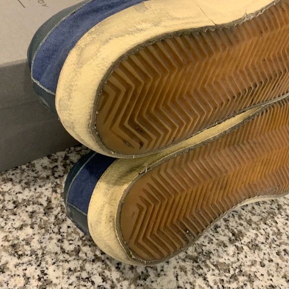 Navy Golden Goose Canvas/Leather Superstars Sneakers Sz 42/US11 - Picture 12 of 16